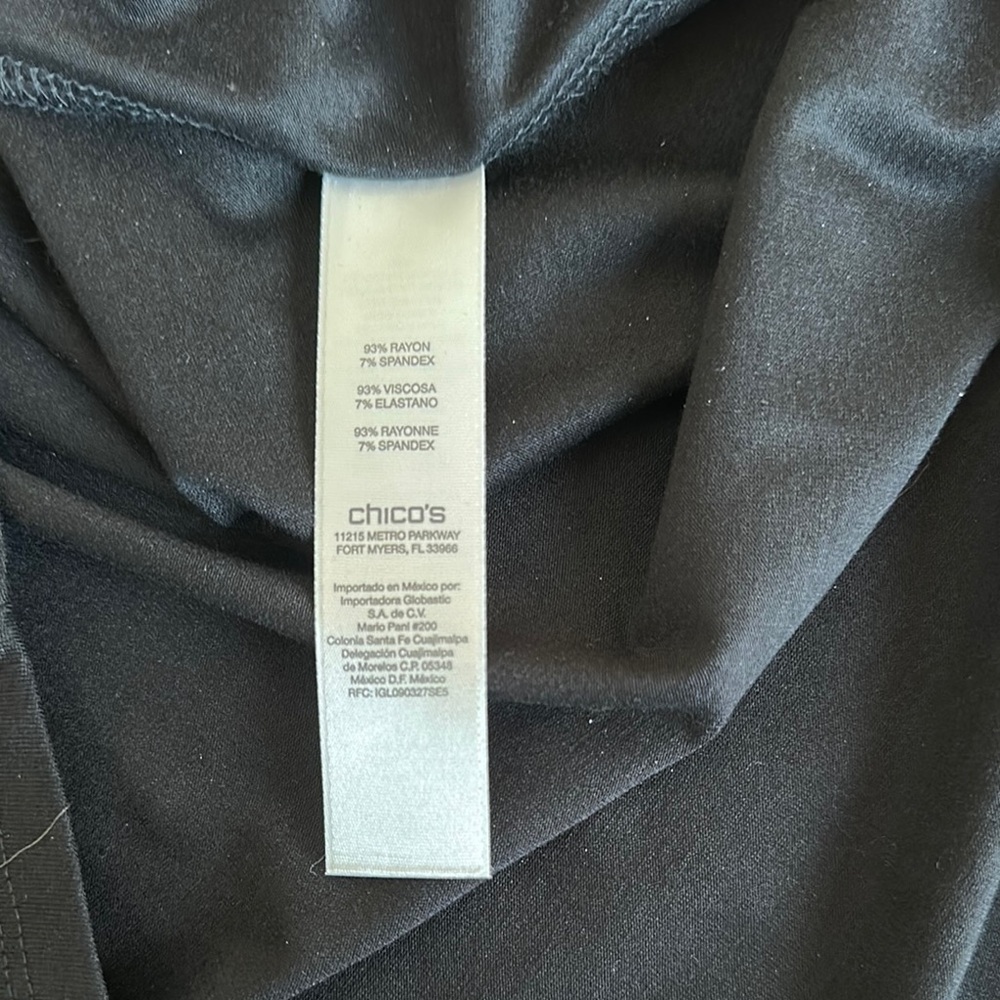 Chico's Black Long Sleeve Blouse Size 1 - Picture 6 of 7